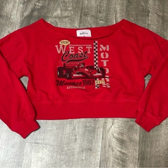 AERO Red West Coast Motors Crop Sweatshirt - Picture 8 of 8